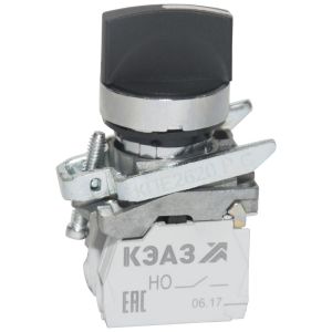 KEAZ Переключатель КПЕ2602РС-черный-0но+2нз-ручка-фикс-3поз-IP65-КЭАЗ