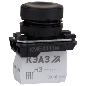 KEAZ Кнопка КМЕ4120м-черный-2но+0нз-цилиндр-IP40-КЭАЗ