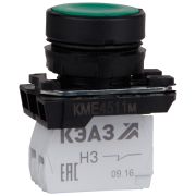 KEAZ Кнопка КМЕ4120м-зеленый-2но+0нз-цилиндр-IP40-КЭАЗ
